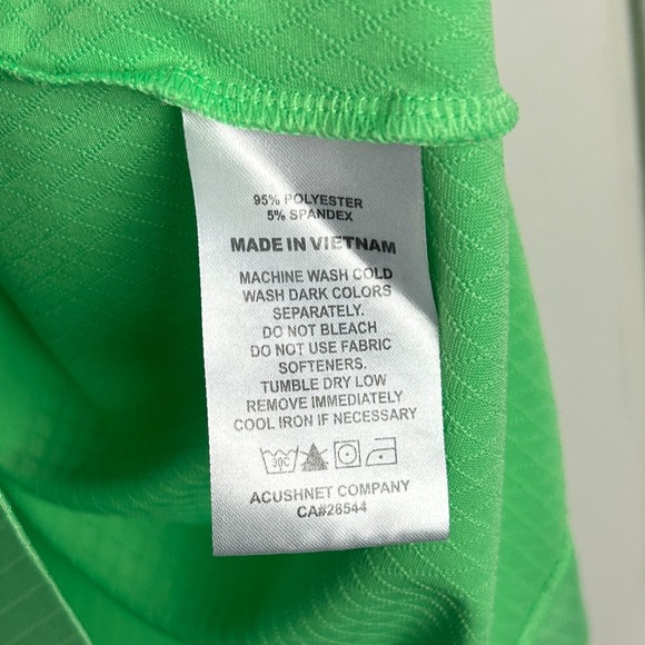 FootJoy Men's Medium Wicking Golf Polo Shirt Green Textured Polyester Stretch - Picture 5 of 5